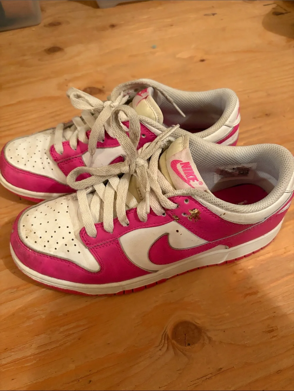 Nike Dunk White and Pink Low-Top Sneakers